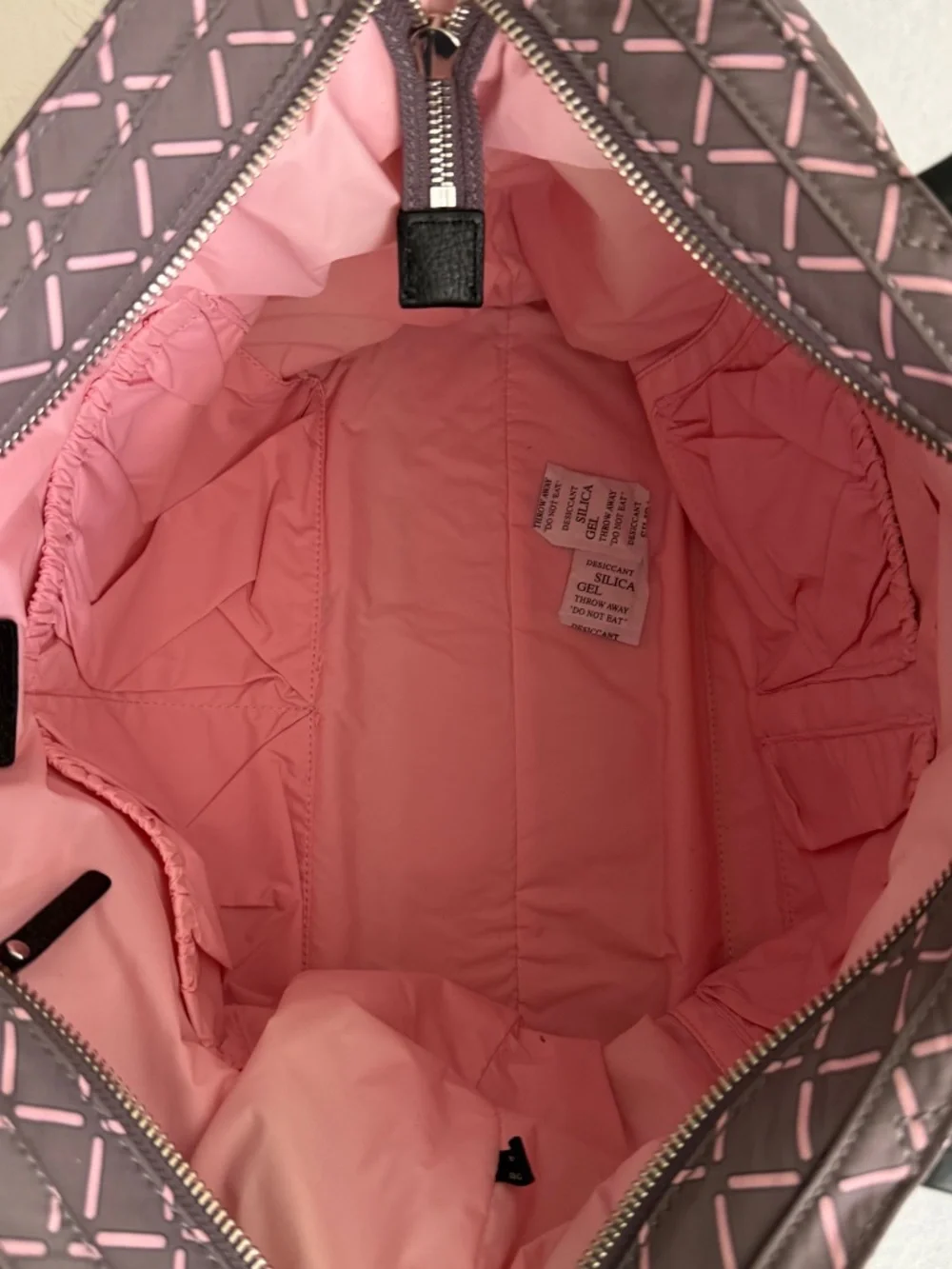 NWT Milly Luxe Baby Diaper Bag with Changing Pad in Gray and Pink